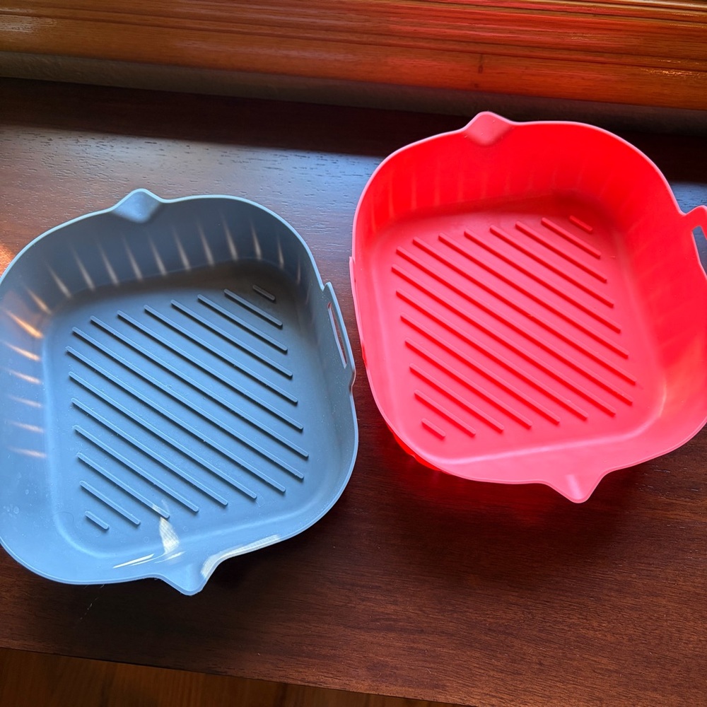 Air Fryer 2x Silicone Reusable 7” Square Liners Dishwasher Safe